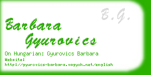 barbara gyurovics business card